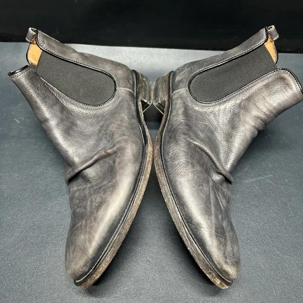 John Varvatos Fleetwood Distressed Leather Chelsea Boot Mens Size 9 Smokey Gray